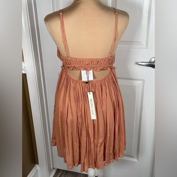 MUSTARD SEED ~ Boutique Cami Ruffle Mini Dress NWT Small‎ Rose Color - Picture 14 of 15